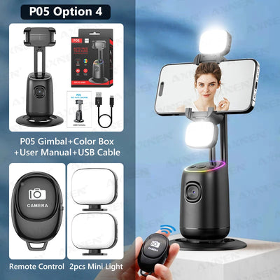 360°Rotating P05 AI Face Tracking Desktop Gimbal Stabilizer Intelligent Follow Shoot Gesture Control