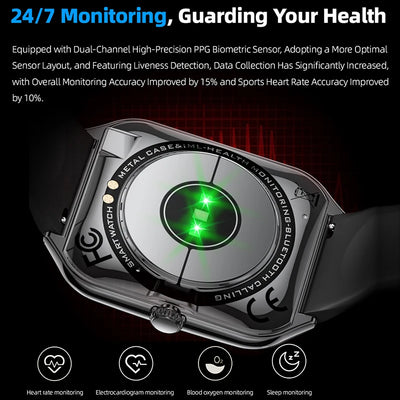 New For Xiaomi Ultra Thin Smart Watch Men 1.96" AMOLED 70+Sports Mode Health Monitor Bluetooth call Waterproof Smart Watch Woman - LKBA