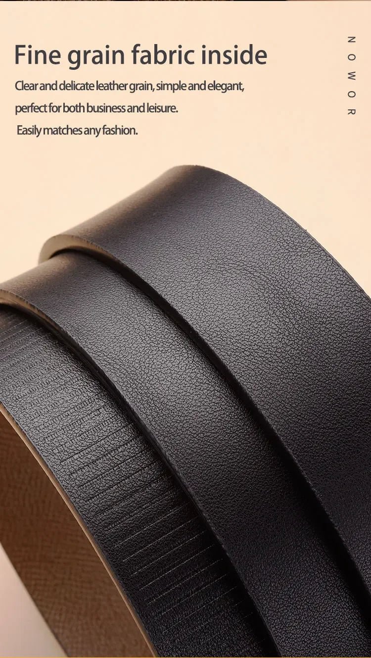 New Men's Toothless Automatic Buckle Belt - Casual & Business Versatile Waist Belt, Stylish & Trendy for Young Adults - LKBA