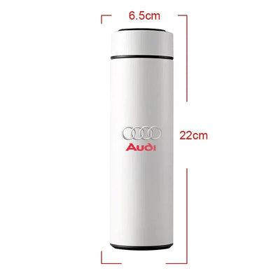 New Car Smart Thermos Bottle Temperature Stainless Travel Mug Emblem For Audi A7 A8 A3 A4 A5 A6 TT Q3 Q5 Q7 A1 B5 B6 B7 B8 B9 8P - LKBA