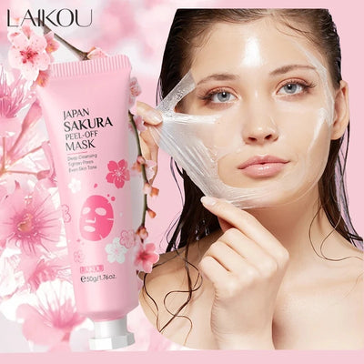 LAIKOU 24K Gold Sakura Peeling Face Mask Anti Wrinkle Whitening Blackhead Removal Facial Tear Off Mask Skin Care Products - LKBA