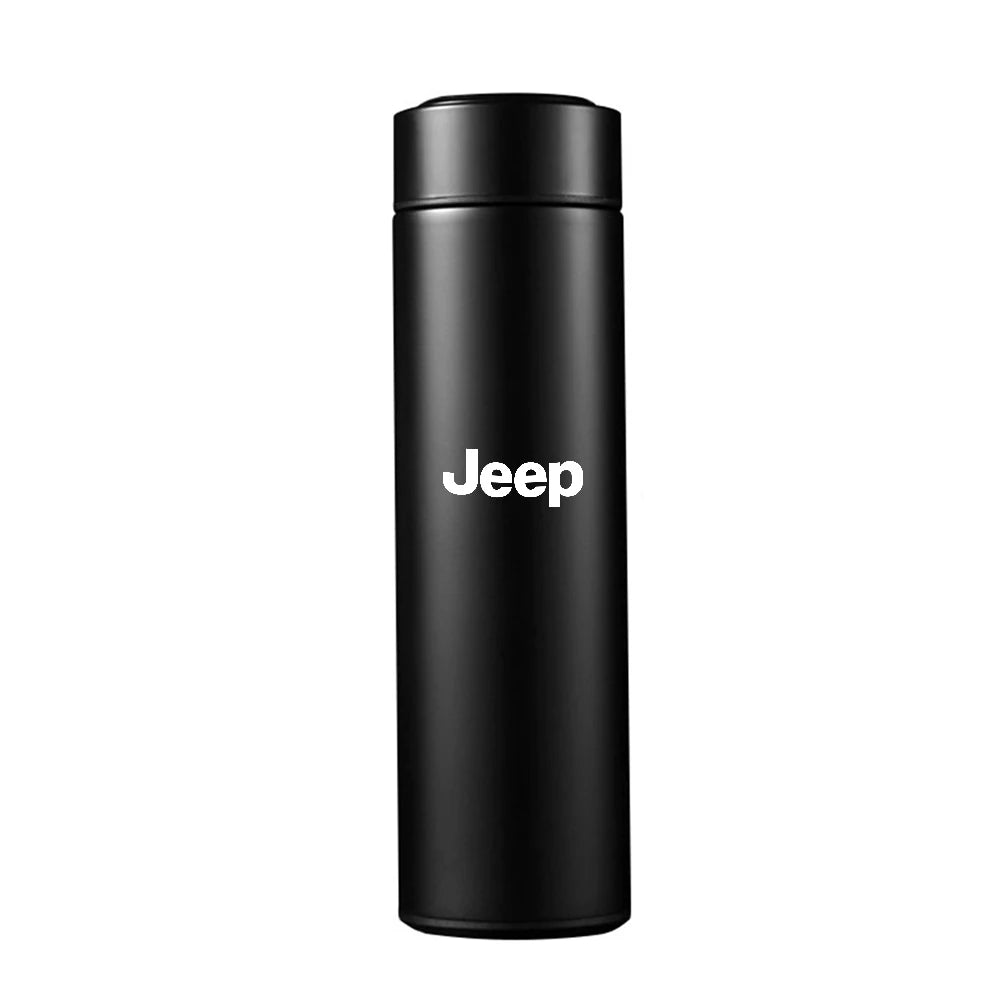 Car Stainless Steel Smart Thermos Mug Thermos LED Display Temperature For Jeep Renegade Patriot Wrangler Cherokee Compass Trail - LKBA