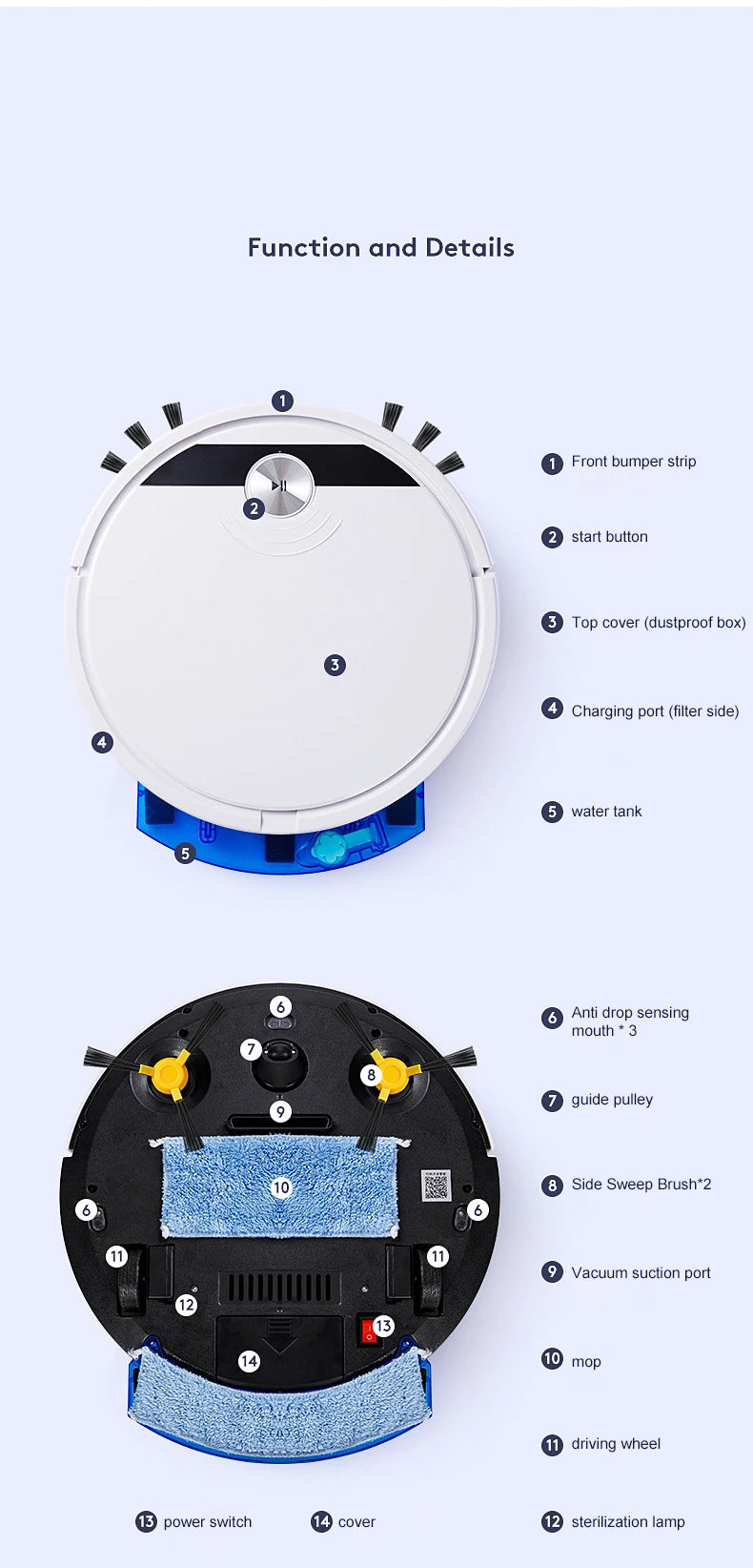 2024 NEW 2800PA 3-in-1 RS800 With Remote Control & APP Super Quiet Smart Robot Vacuum Cleaner Wet & dry Mopping Floor Home Appliance - LKBA