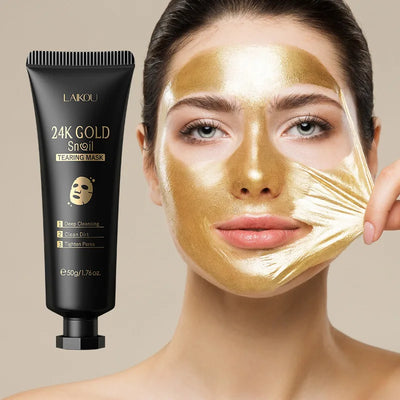 LAIKOU 24K Gold Sakura Peeling Face Mask Anti Wrinkle Whitening Blackhead Removal Facial Tear Off Mask Skin Care Products - LKBA