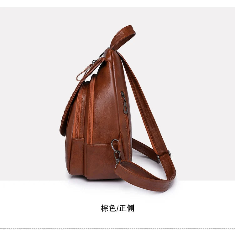 Soft leather shoulder bag for women 2025 new fashionable mini shopping backpack chest bag casual versatile diagonal cross bag - LKBA