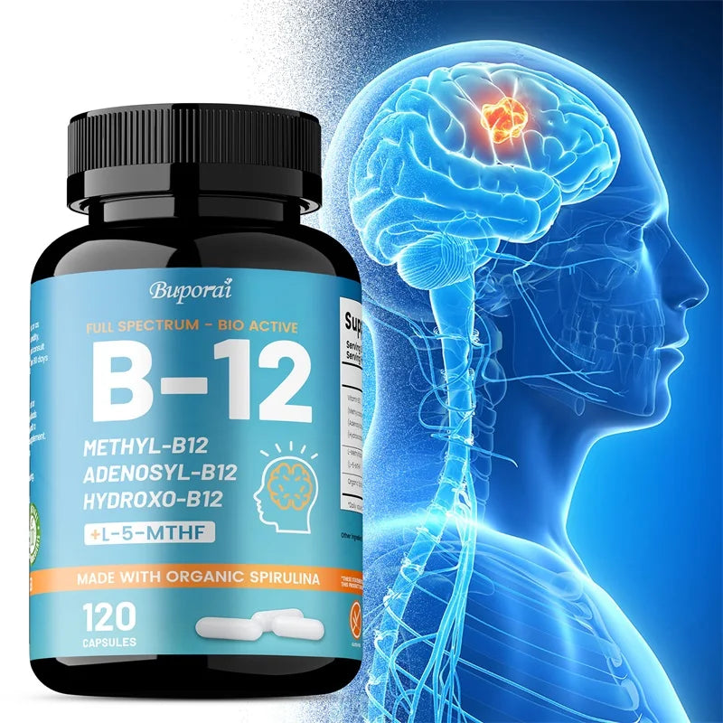 Vitamin B12 - Supports Energy Metabolism, Nervous System, Cell Health, Heart, Immunity and Red Blood Cell Formation - LKBA