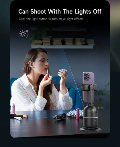 P03 Stabilizer 360°Auto Face Tracking AI Gimbal All-in-one Desktop Phone Holder Tripod For Smartphone Video Vlog Live - LKBA