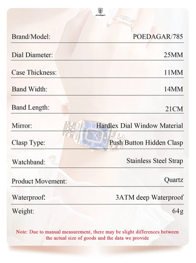 POEDAGAR Luxury Casual Ladies Watch Stainless Steel Waterproof Date Fashion Woman Wristwatch High Quality Quartz Women's Watches - LKBA
