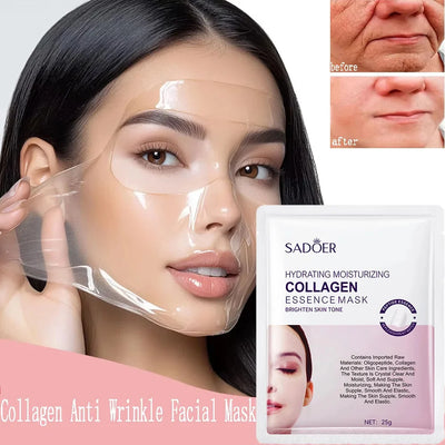 Collagen Anti-Wrinkle Facial Mask Anti-Aging Fade Fine Lines Firm Skin Moisturizing Brightening Smooth Skin Care Korean Cosmetics - LKBA