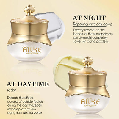 AILKE Whitening Anti-wrinkle Freckle Face Cream With Collagen Hyaluronic Acid Rose Skin Care Women Korean Facial Moisturizer Set - LKBA