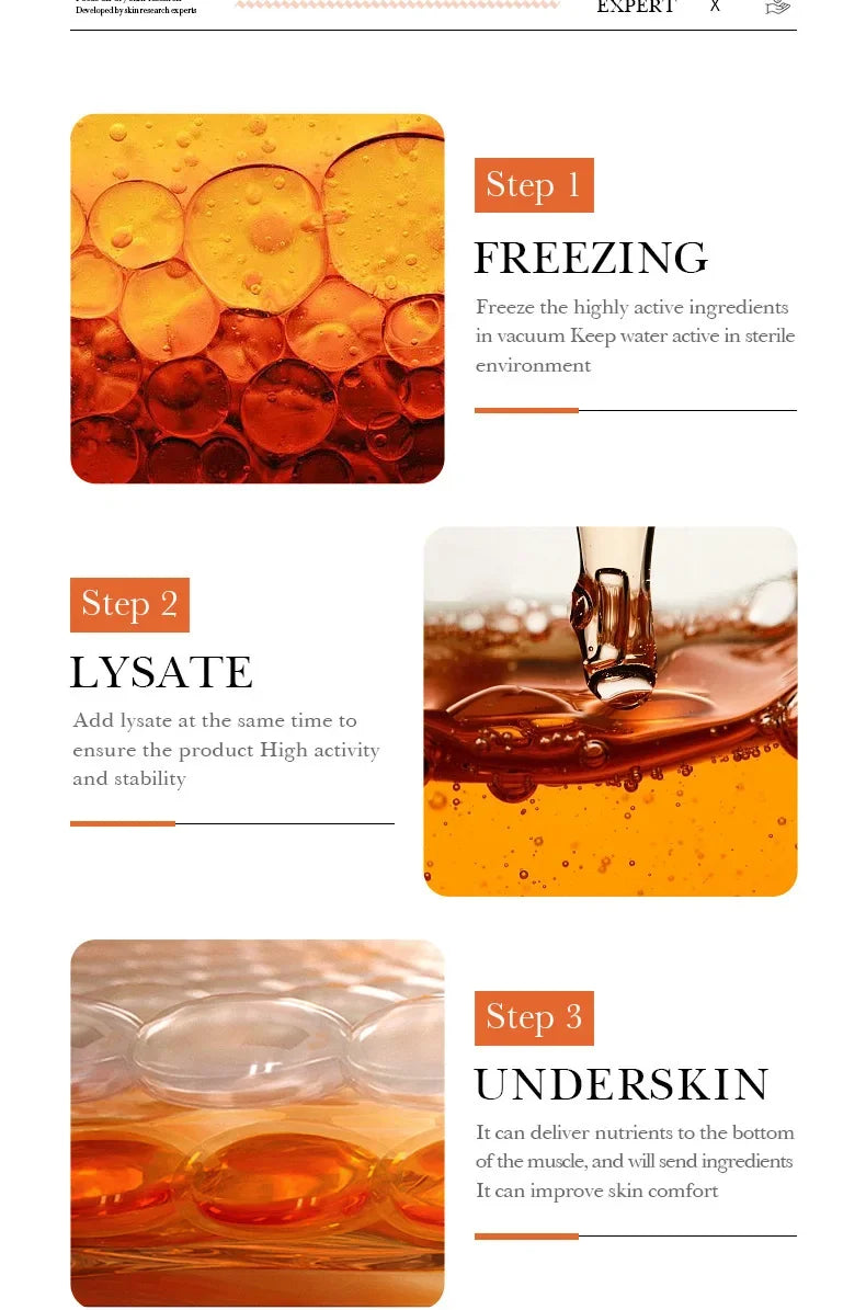 Facial  Serum Yeast Freeze-Dried Power Skin Care Set Shrink Pores Moisturizing Brighten Anti Aging Peptides Essence - LKBA