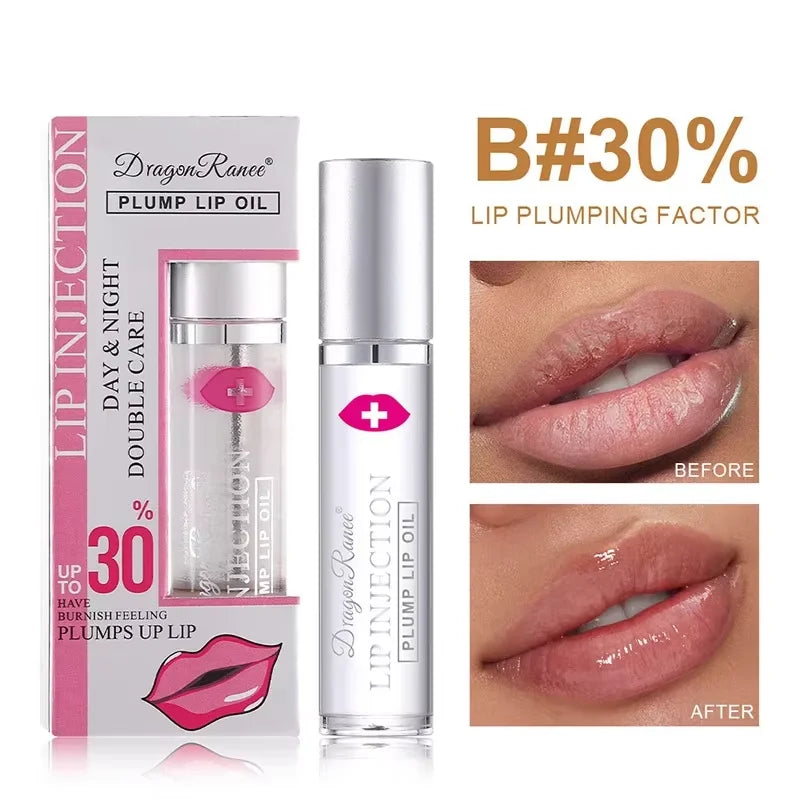 Instant Volumising Lip Plumper Oil Lip Enhancer Lip Gloss Plumping Serum Moisturizing Anti-Wrinkle Lipstick Sexy Lip Care Makeup - LKBA