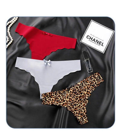 Women's Panties Ice Silk Seamless Low Waist G-String Sexy Breathable Comfortable Thongs Lady Lingerie Shapewear Underwear - LKBA