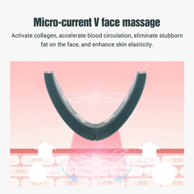 Facial Lifting Device Facial Slimming Vibration Massager Face Heating Double Chin V Shape Lift Belt Face Warm Compress Massager - LKBA
