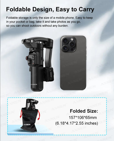 M02 Gimbal Smartphone Stabilizer 3-Axis Anti-shake Video Record Handheld Selfie Gimbals