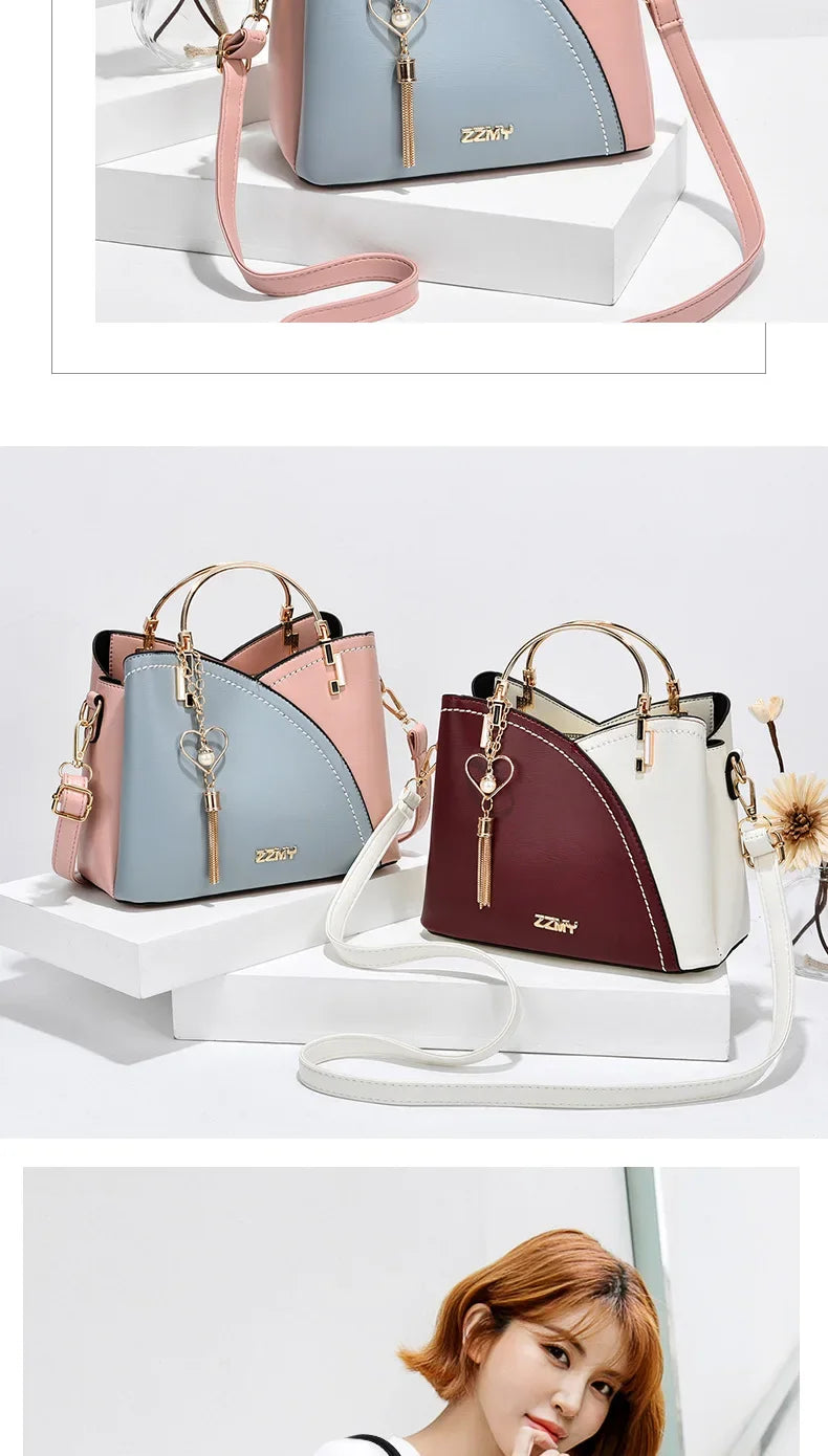 Trendy High-end Feel Women's Shoulder Bag 2021 New Color Blocking Large Capacity Fashionable Single Shoulder - LKBA