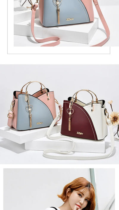 Trendy High-end Feel Women's Shoulder Bag 2021 New Color Blocking Large Capacity Fashionable Single Shoulder - LKBA