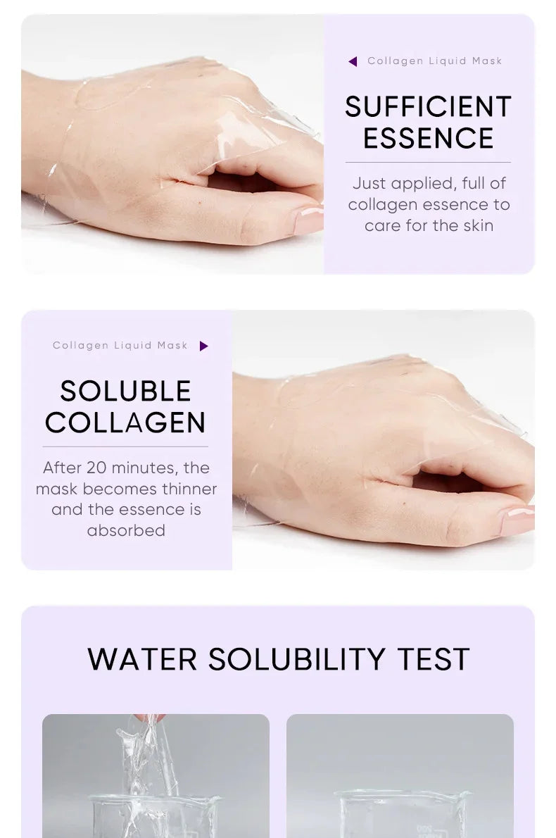 Collagen Anti-Wrinkle Facial Mask Anti-Aging Fade Fine Lines Firm Skin Moisturizing Brightening Smooth Skin Care Korean Cosmetics - LKBA