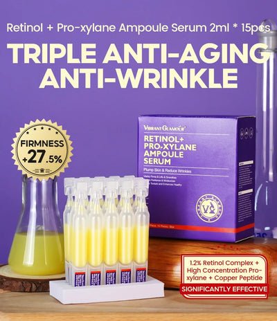 Retinol + Pro-xylane Ampoule serum  Repairs Strengthens The Skin And Diminishes Fine Lines Face Beauty Skin Care 15pcs - LKBA