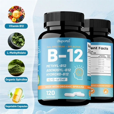 Vitamin B12 - Supports Energy Metabolism, Nervous System, Cell Health, Heart, Immunity and Red Blood Cell Formation - LKBA