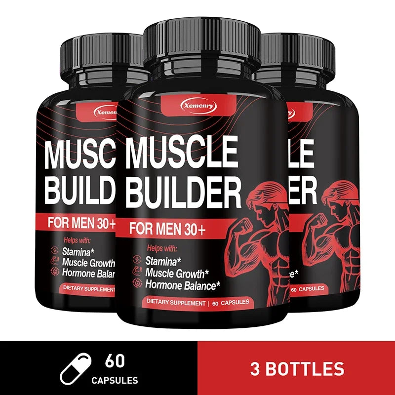 Muscle Builder for Men 30+ - Boosts Muscle, Strength and Endurance, Supports Hormone Balance - LKBA