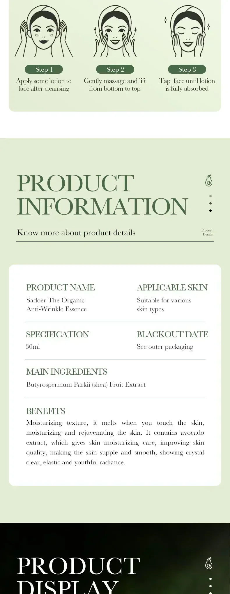 Avocado Face Essence Organic Shea Butter Moisturizing Anti-Aging Whitening Repairing Nourish Smooth Facial Serum Skin Care - LKBA