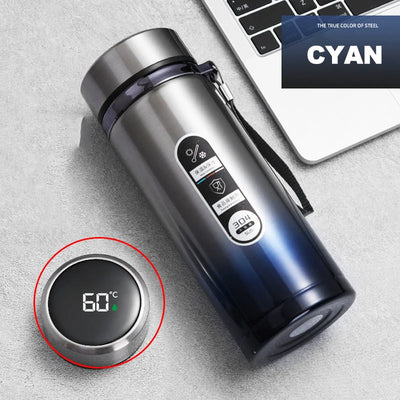 500ML-1Liter Stainless Steel Thermos Bottle with LED Temperature Display Sus304 Tea Water Bottle Vacuum Flask Portable Cups - LKBA