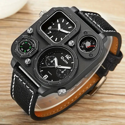 Luxury Man Wristwatch Rectangle Waterproof Luminous Day Week Men Watch - LKBA