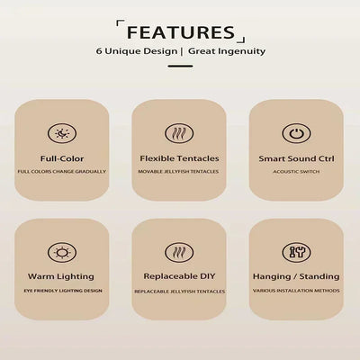 Upgraded Silent Jellyfish Lamp, Jelly Fish Light With Dancing Legs, Voice Control for Bedrooms, Living Room and Christmas Gifts - LKBA