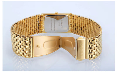 BERNY Gold Watch for Couple Luxury Women/Men Wristwatch Waterproof Golden Clock Quartz Stainless Steel Fashion Men Ladies Watch - LKBA