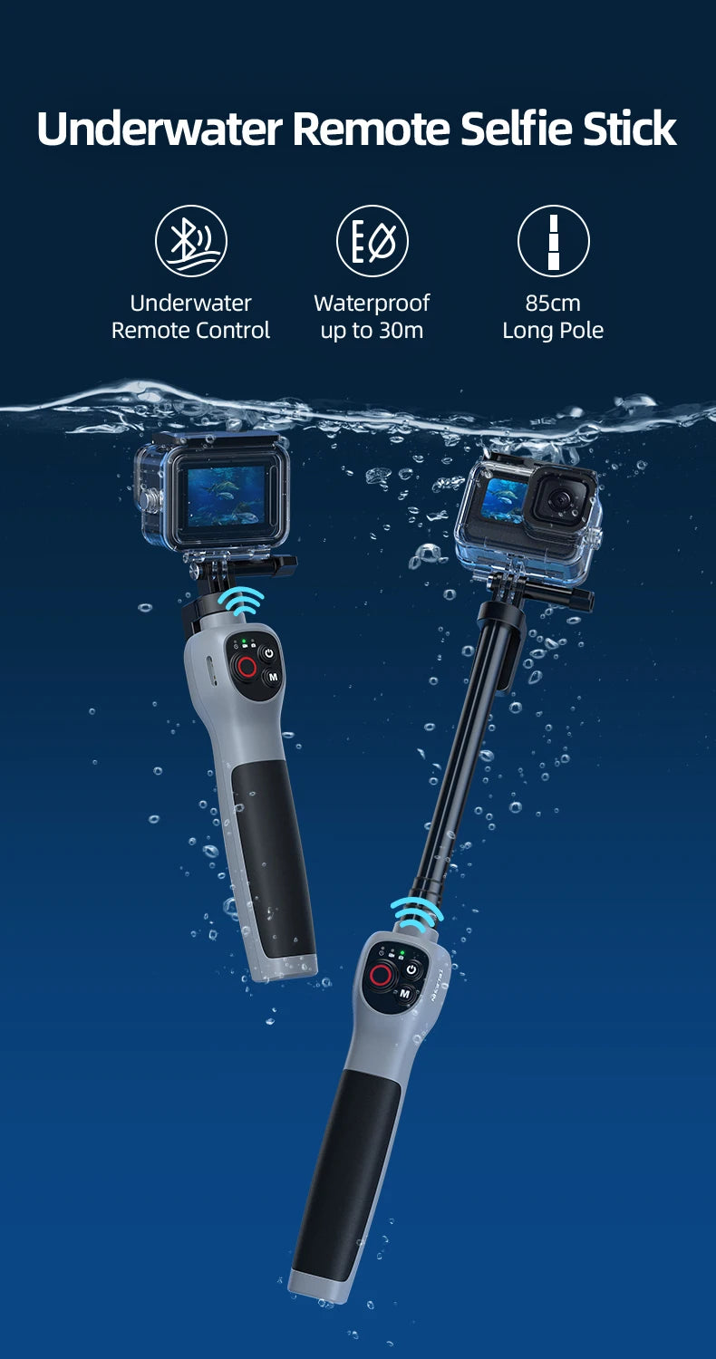 Underwater Selfie Stick Waterproof Diving Extendable Selfie Stick Wireless Remote Control - LKBA