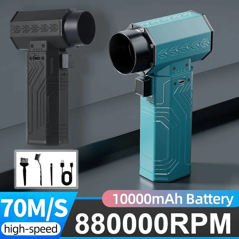 880000RPM Powerful  Mini Turbo Jet Fan Air Blower ,10000mAh 600g Thrust 70m/s Wind Brushless Duster leaf Removal Dryer keyboard - LKBA