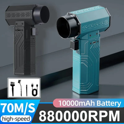 880000RPM Powerful  Mini Turbo Jet Fan Air Blower ,10000mAh 600g Thrust 70m/s Wind Brushless Duster leaf Removal Dryer keyboard - LKBA