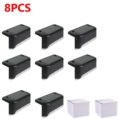 4-32pack Warm White Solar LED Step Lights Waterproof Outdoor Garden Path Stair Balcony Night Light Patio Fence Light Decoration - LKBA