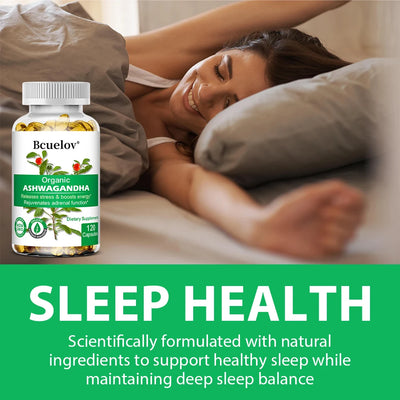 Ashwagandha Capsules-Improve Mood,Confrontation Stress,Improve Sleep Quality,Supports Energy,Enhancing Immunity,120 Capsules - LKBA