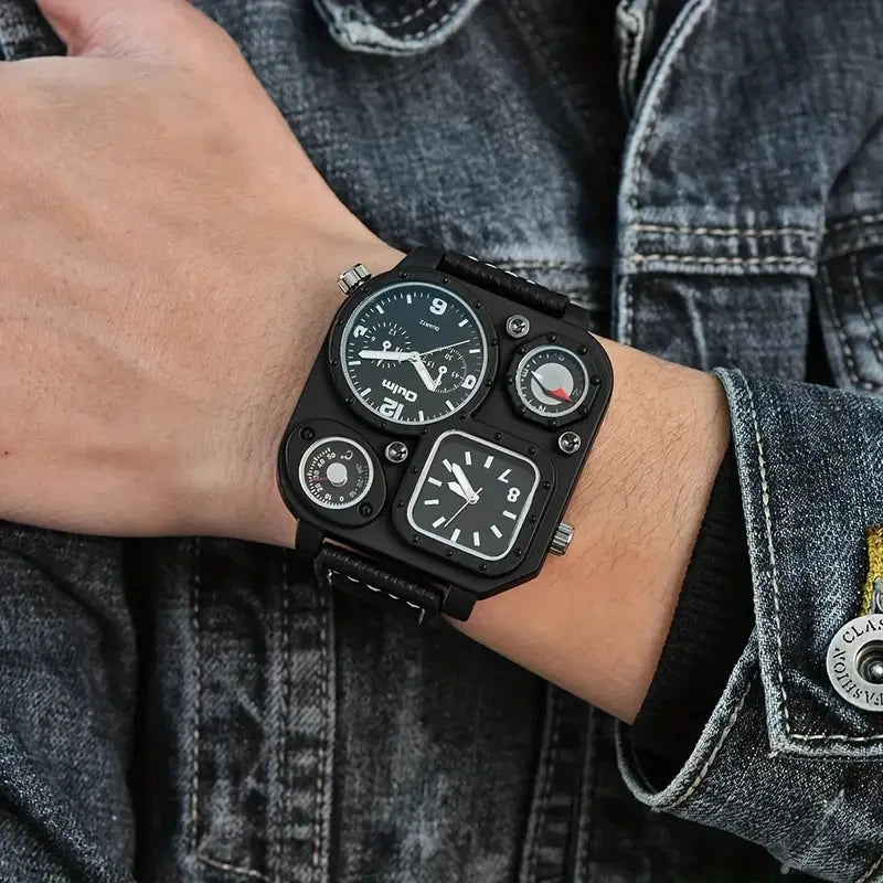 Luxury Man Wristwatch Rectangle Waterproof Luminous Day Week Men Watch - LKBA