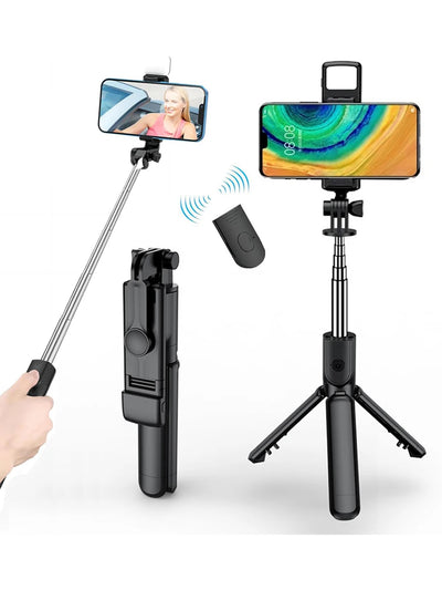 3 In 1 Bluetooth Wireless Selfie Tripod with Fill Light Shutter Remote Control - LKBA