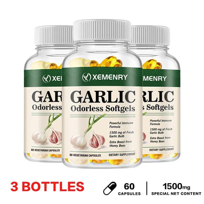Odorless Garlic Capsules - Balance Cholesterol Levels, Support Heart and Cardiovascular Health - LKBA