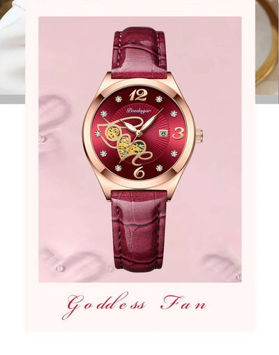 POEDAGAR Fashion Quartz Watch Female Luxury Elegant Casual Clock Waterproof Luminous Date Leather Women Watch Montre Femme gift - LKBA