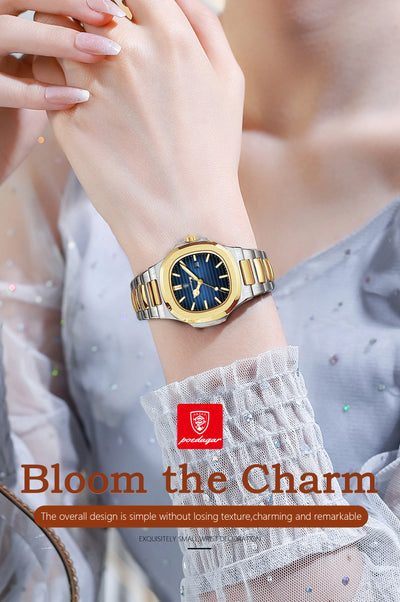 POEDAGAR Luxury Square Watch for Woman Waterproof Luminous Date Ladies Watch Stainless Steel Quartz Women's Watches Female Reloj - LKBA