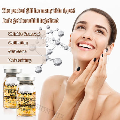 Stayve 8ml Salmon DNA Gold Ampoule Serum Kit Natural Brightening Whitening Moisturizing Rejuvenation Face Care Skin - LKBA