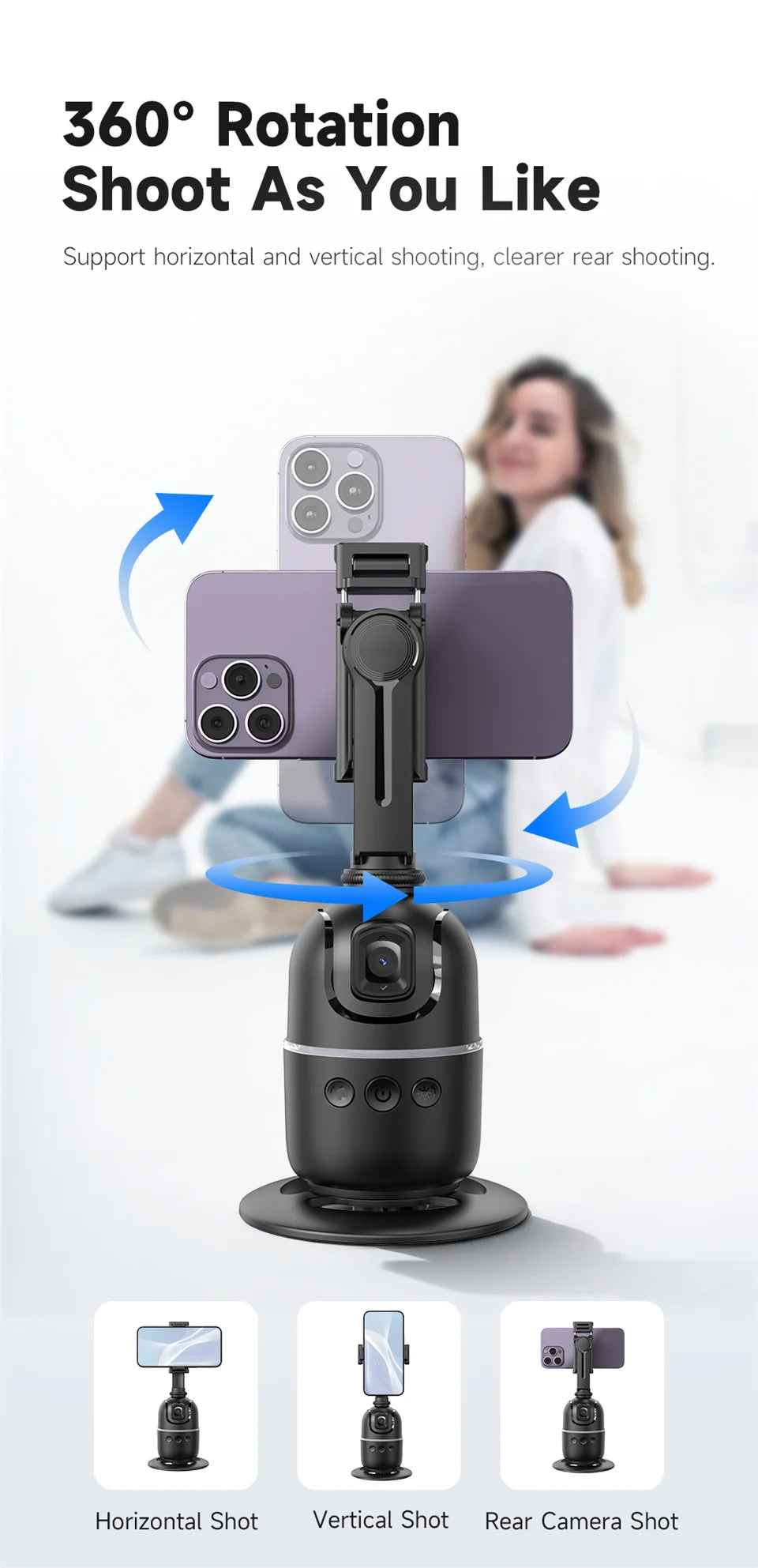 Multifunctional selfie stick with light - LKBA