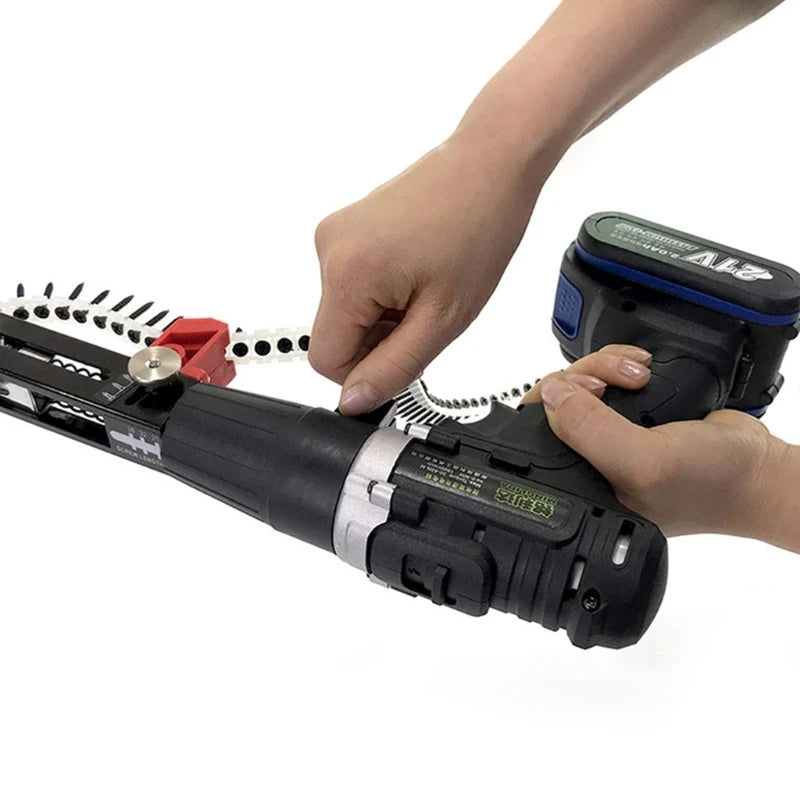 Automatic Screwdriver Chain Nail Gun Adapter Electric Drill Nozzle Woodwork Screw Drive Auto Feed - LKBA