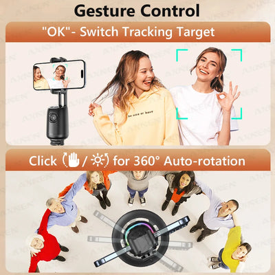 360°Rotating P05 AI Face Tracking Desktop Gimbal Stabilizer Intelligent Follow Shoot Gesture Control - LKBA