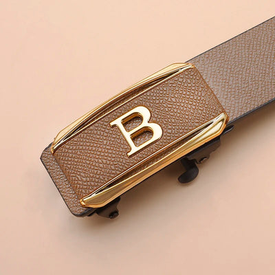 New Men's Toothless Automatic Buckle Belt - Casual & Business Versatile Waist Belt, Stylish & Trendy for Young Adults - LKBA