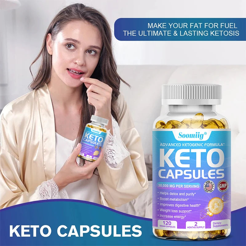 Keto Capsules - Fat Burning, Detoxification, Weight Loss, Metabolism Boost, Weight Management, Immune System Boost - LKBA