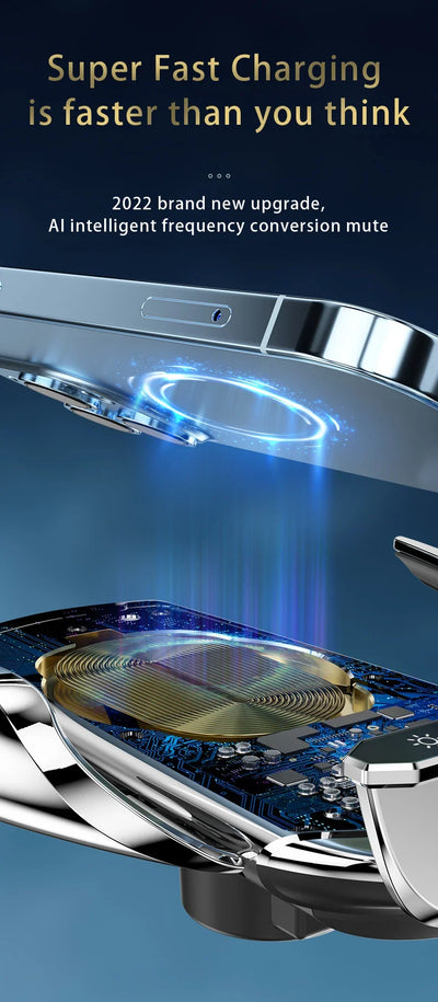 Wireless Charger Car Auto Magnetic Air Vent Phone Holder For iPhone 16 15 14 13 Samsung Xiaomi Induction Fast Charging Station - LKBA