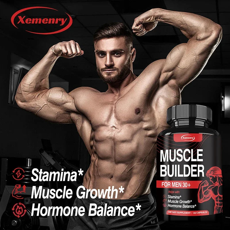 Muscle Builder for Men 30+ - Boosts Muscle, Strength and Endurance, Supports Hormone Balance - LKBA