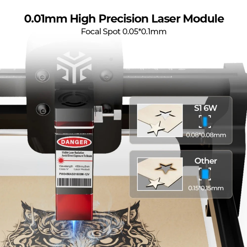 ACMER S1 6W Mini Laser Engraver Portable Small Laser Engraving Cutting tool Machine DIY for Logo Wood  leather Acrylc Beginner - LKBA