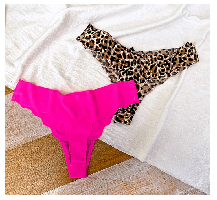 Ultra-thin Quick Drying Lady thong Breathable Ice Silk Women's G-string Comfortable Wave edge Seamless Female T-Pants - LKBA